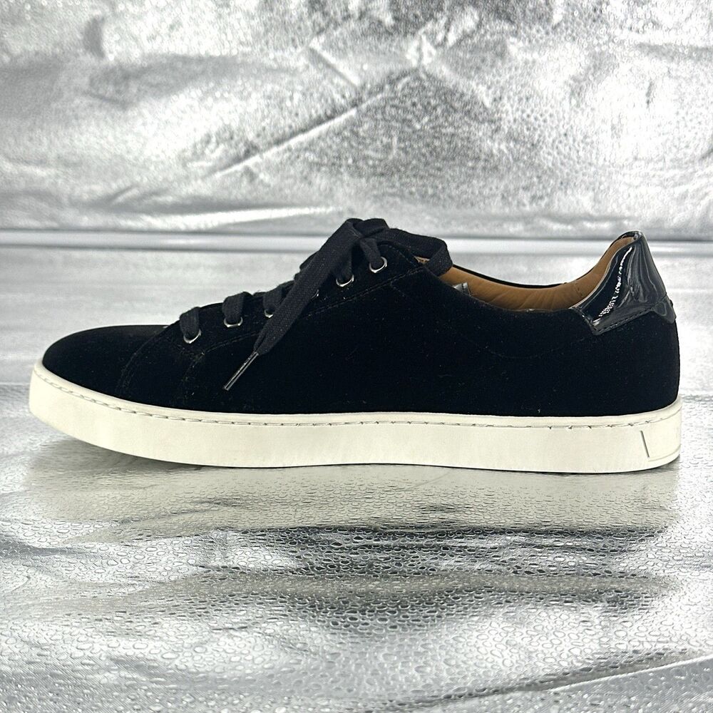 Magnanni Shoes Men's Size US 8 Black Velvet Dalia Lace Up Sneakers No Insoles - Picture 7 of 14